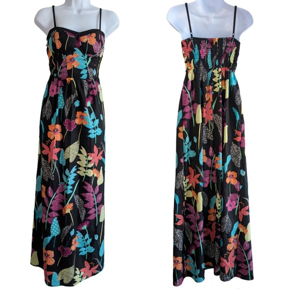Bog Collective Dresses & Skirts - BOG‎ Collective Women's XS Black Maxi Length Floral Dress With Pockets